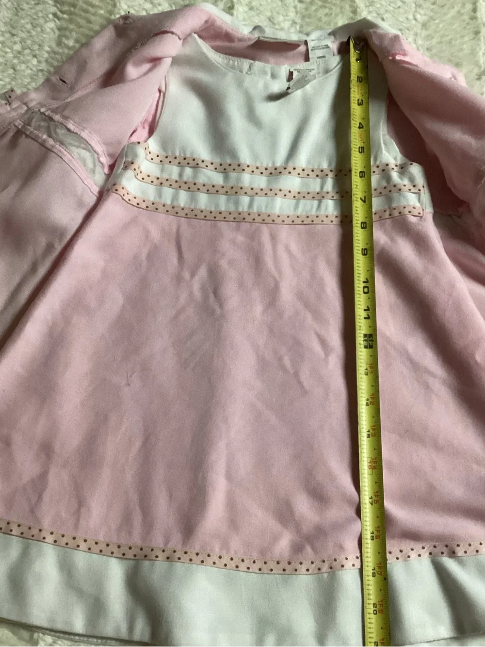 Vintage Girls Little Bitty Rayon Blend Matching Dress Long Coat Pink Polkadot 4T